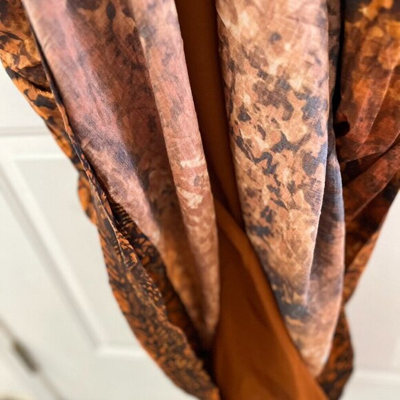 Soft Surroundings Woman's Black/Orange Peasant Venetian Maxi Dress Sz 8 - Picture 6 of 9